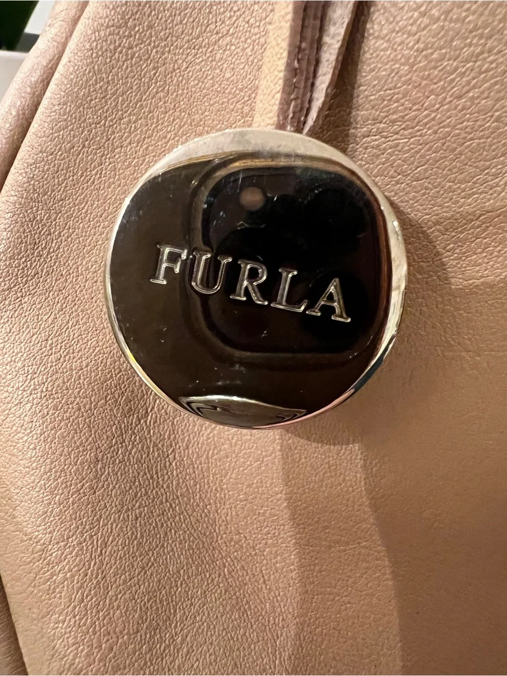 Furla Elisabeth Nude Tan Leather Hobo Shoulder Bag